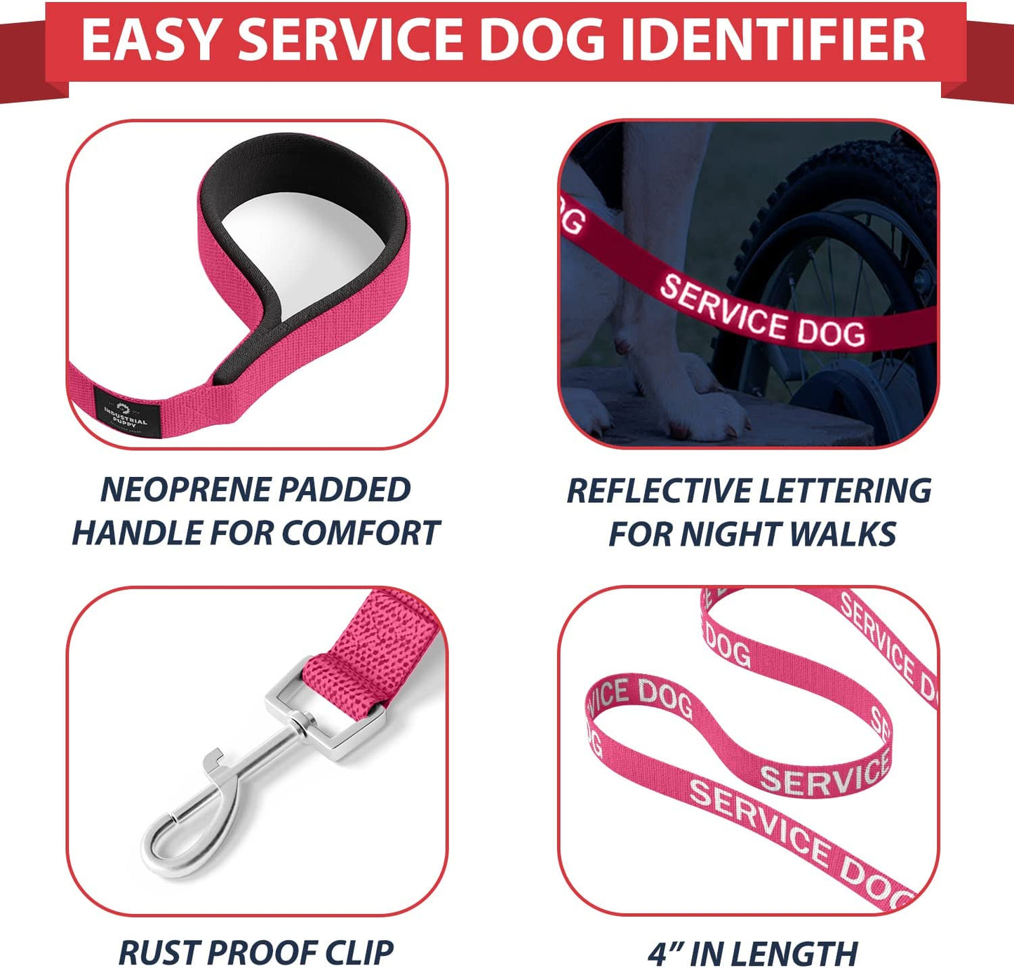 Premium Service Dog Vest and Leash Set - Reflective Patch, Comfortable Mesh Design, Sizes XXS to XXL